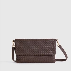 QUINCE Italian Leather Handwoven Convertible Clutch